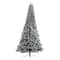 9.5ft. Pre-Lit Flocked British Columbia Mountain Fir Artificial Christmas Tree, Multicolor Globe Bulbs
